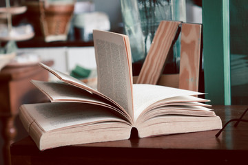 Open book left on the table