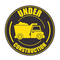 under construction drump truck vector illustration design