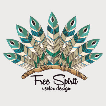 free spirit boho style vector illustration design