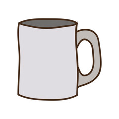 colorful big porcelain mug utensil kitchen vector illustration