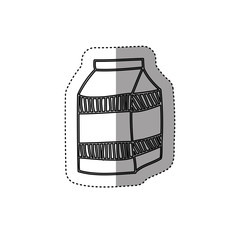 sticker silhouette milk carton drink vector illustration