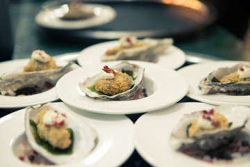 Blurry background vintage color style of chef in hotel or restau