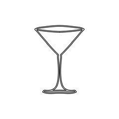 silhouette martini glass drink icon vector illustration