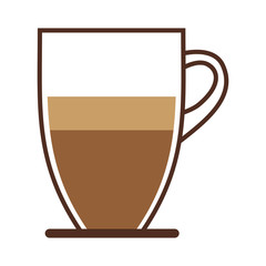 colorful mug of coffee with handle vector illustration