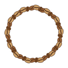 beans coffee border in circular shape design vector illustration