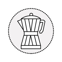 Fototapeta na wymiar circular sticker silhouette glass jar of coffee with handle vector illustration