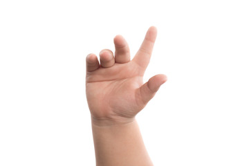 Obraz premium Baby hand, isolated on white background.