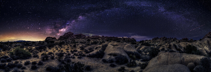 View of the Milky Way Galaxy at the Joshua Tree National Park.  The image is an hdr of astro...