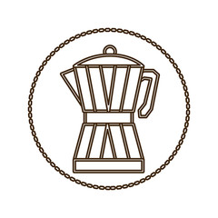 monochrome round contour with glass jar of coffee with handle vector illustration