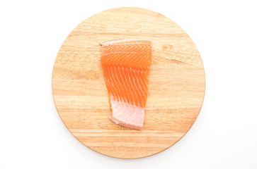 fresh salmon on wood board