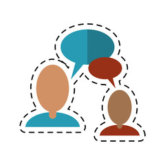people talking bubble speech communication-dotted line vector illustration eps 10