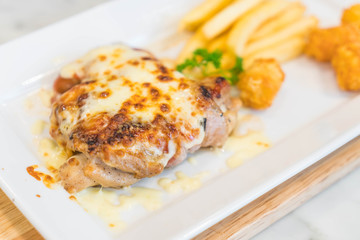 chicken and bacon steak