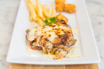 chicken and bacon steak