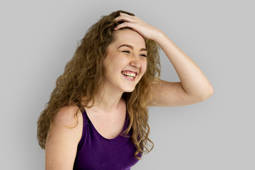 Fototapeta premium Young Woman Smiling Cheerful Concept