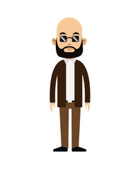 balding young man beard sunglasses clothes style vector illustration eps 10