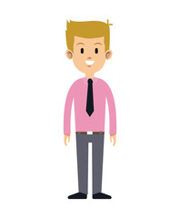 cute man necktie pink shirt attractive vector illustration eps 10