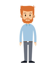 man beard freckles haired standing vector illustration eps 10