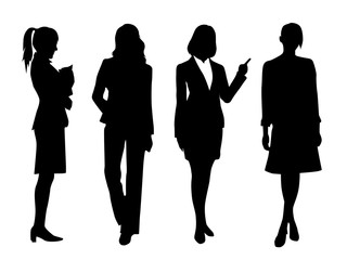 働く女性のシルエット