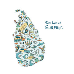 Sri Lanka surfind, design made from surf icons
