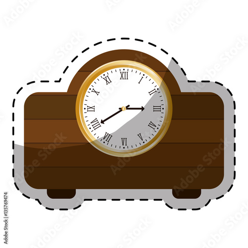"clock on the table icon image, vector illustration" Stock image and