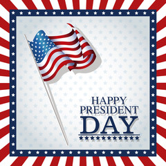 happy president day stars frame flag vector illustration eps 10