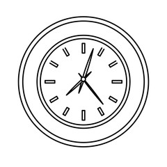 round wall clock icon image vector illustration design