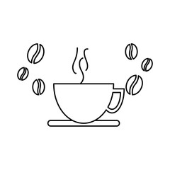coffee cup and grains icon image vector illustration design 