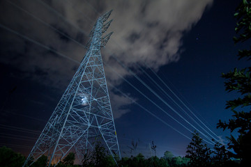 Electricity Tower on Night