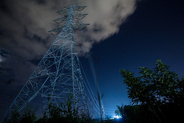 Electricity Tower on Night