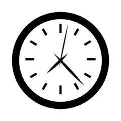 round wall clock icon image vector illustration design