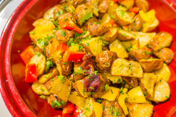 Roasted Potatoes with Fresh tomato .