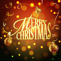 Merry christmas greeting card, vector illustration