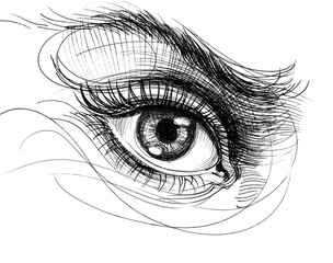 Obraz premium Beautiful eye line sketch