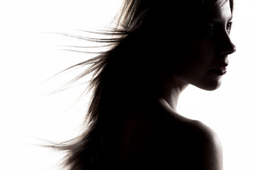 silhouette girl portrait