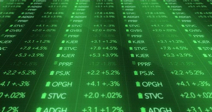 Futuristic Digital Green Stock Market Numbers  
