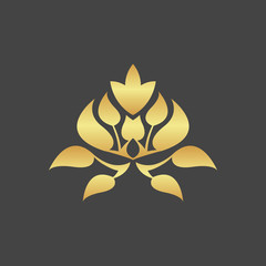 Abstract foliate elements. Floral decoration.