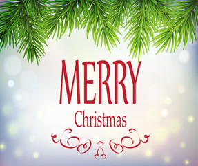 Fototapeta na wymiar Merry christmas greeting card, vector illustration