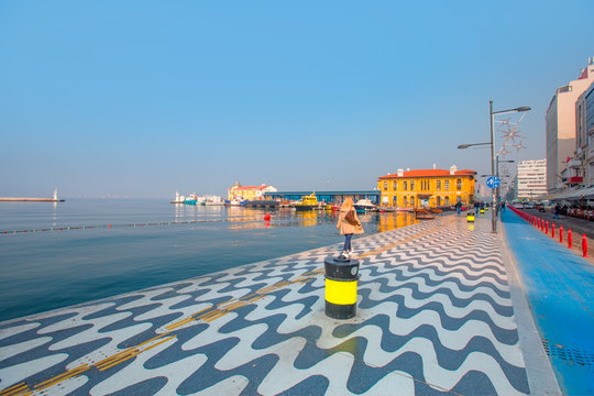 A view from Kordon to Pasaport Pier in Izmir