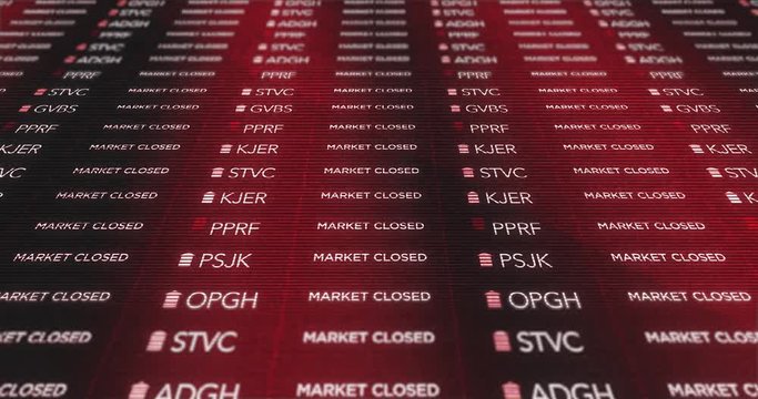 Market Closed   Red Stock Market Ticker