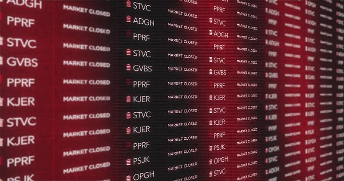 Market Closed   Red Stock Market Ticker