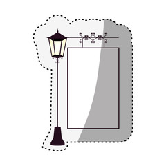 Empty frame with street light ornament icon vector illustration graphic design