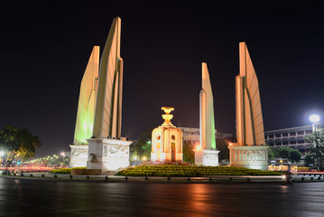 Fototapeta na wymiar Democracy Monument in the night landscape. Bangkok,Thailand