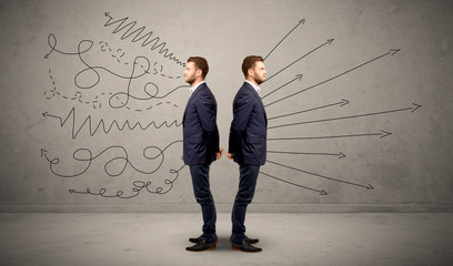 Businessman with two choices