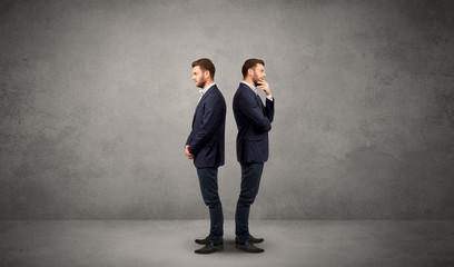 Businessman with two choices