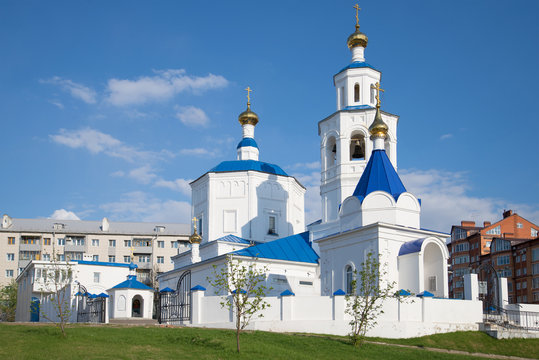 Church of the holy martyr Paraskeva closeup, sunny April day. Kazan, Russia