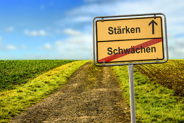 Obraz premium Schild 177 - Stärken