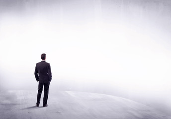 Obraz premium Business person standing from rear view