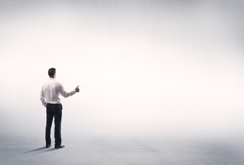 Sales person with empty white background