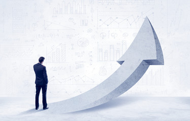 Financial businessman with arrow concept