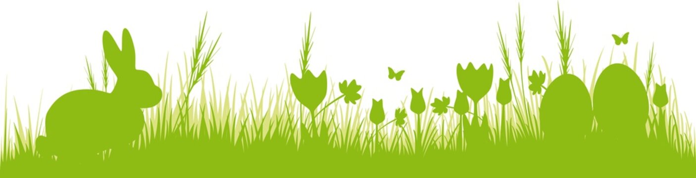 Ostern mit Osterhase und Ostereiern
